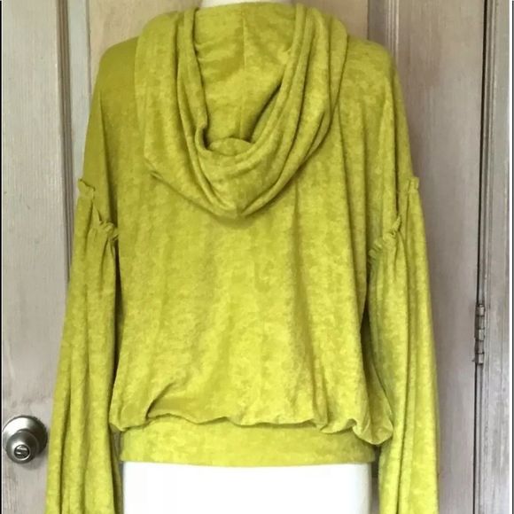 Free People Sweatshirt Hooded Terrycloth Pocket Xs - Picture 5 of 5